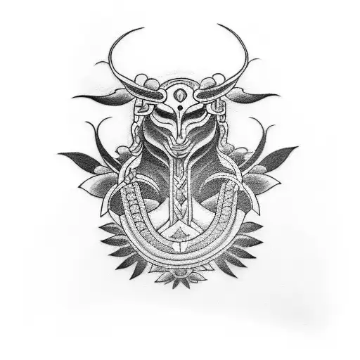 Design a blackwork tattoo inspired by indigenous tattoo tribes, depicting a powerful goddess surrounded by snakes tattoo design idea