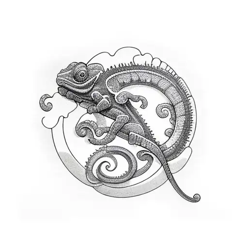Chameleon tattoo design idea