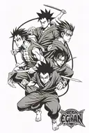 Gohan, Itachi, Eren Yeager tattoo design idea