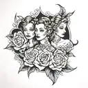 three sisters tattoo design idea