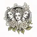 three sisters tattoo design idea