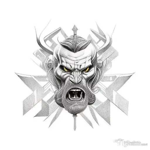 badass nordic god tattoo design idea