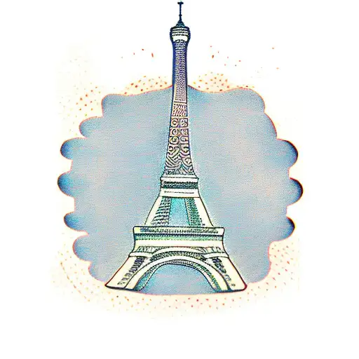 eiffel tower and oranges tattoo design idea