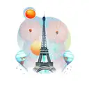 eiffel tower and oranges tattoo design idea