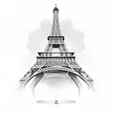 eiffel tower and oranges tattoo design idea