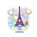 eiffel tower and oranges tattoo design idea