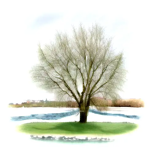 Willow tree and a river tattoo design idea
