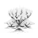 Willow tree and a river tattoo design idea