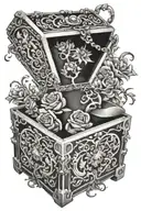 pandora box box open tattoo design idea