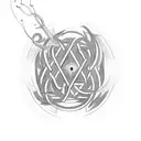 Christian fish symbol made of hebrew writing that says "follow me, and i will make you fishers of men" tattoo design idea