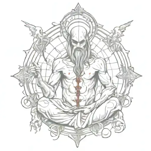 pain depicted with blood choosen over religion tattoo design idea