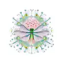 Dragonfly and dandelion  tattoo design idea