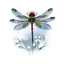 Dragonfly and dandelion  tattoo design idea