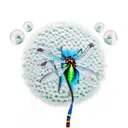 Dragonfly and dandelion  tattoo design idea