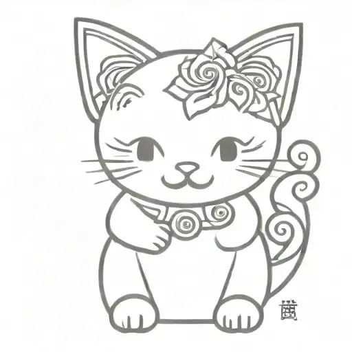 GATO MANEKI NEKO tattoo design idea