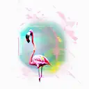 pink flamingo  tattoo design idea