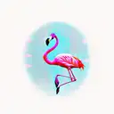 pink flamingo  tattoo design idea
