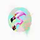pink flamingo  tattoo design idea