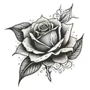 rose, rain tattoo design idea