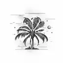 Parlor Boys text with Palm Tree tattoo design idea