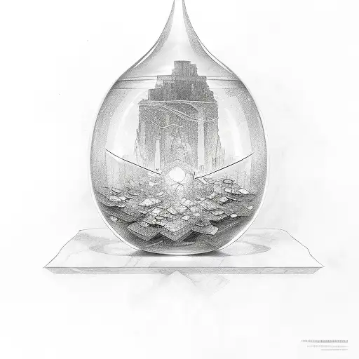 An alabaster jar overflowing with light tattoo design idea