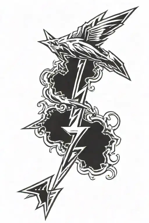 Thunderbolt tattoo design idea
