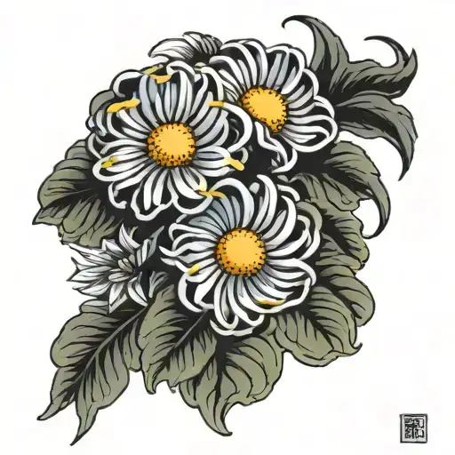 daisy flower tattoo design idea