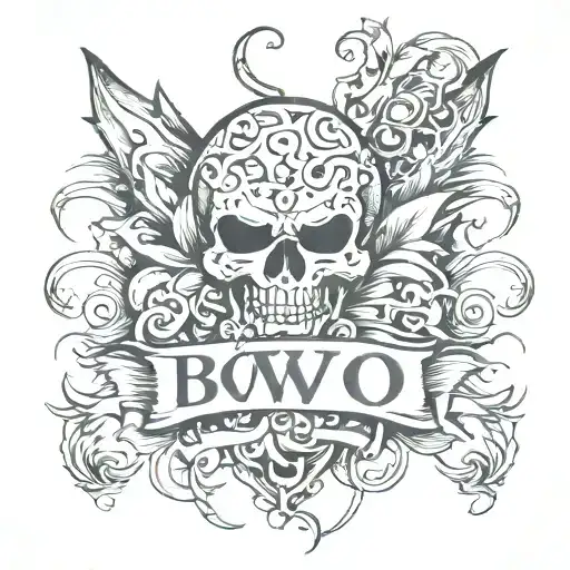 text: BNWO tattoo design idea
