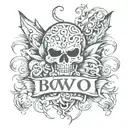 text: BNWO tattoo design idea