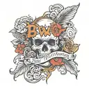 text: BNWO tattoo design idea