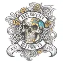 text: BNWO tattoo design idea