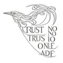 trust no one tattoo design idea