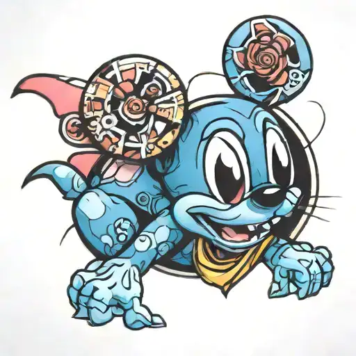 Stitch mickey mouse tattoo design idea