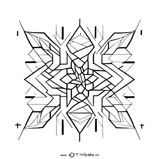 A geometric pattern inspired by the Fibonacci sequence found in nature tattoo design idea