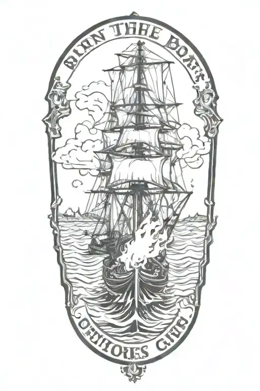 burn the boats tattoo design idea