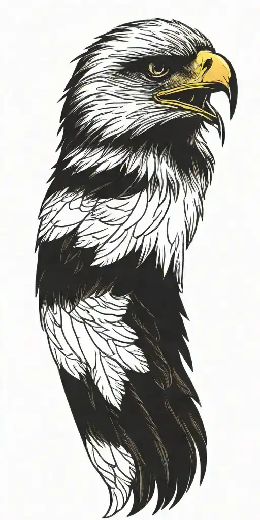 eagle wing smoke forming the shape tattoo design idea