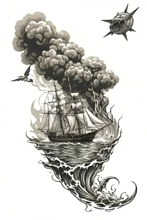 burn the boats tattoo design idea