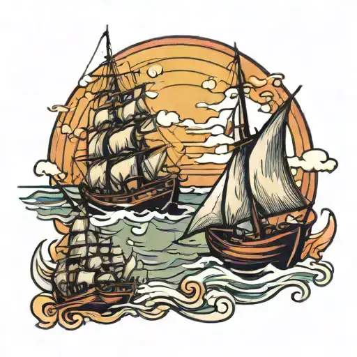 burn the boats tattoo design idea