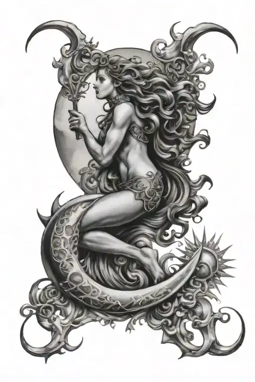 Aquarius sun Sagittarius moon cancer rising tattoo design idea