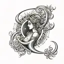 Aquarius sun Sagittarius moon cancer rising tattoo design idea