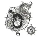 Aquarius sun Sagittarius moon cancer rising tattoo design idea