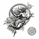 Aquarius sun Sagittarius moon cancer rising tattoo design idea