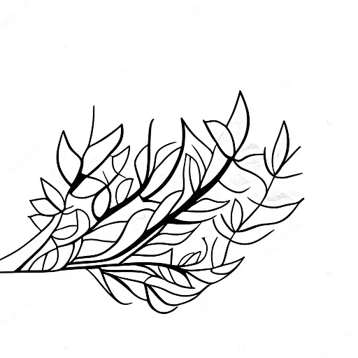 ash tree leaves tattoo design idea