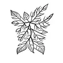 ash tree leaves tattoo design idea