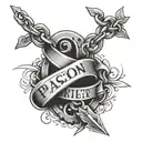 open letter with a broken chain transforming. words saying "i found beauty right here and the passion to give"  tattoo design idea