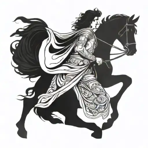 Alexander the great on the horse tattoo design idea