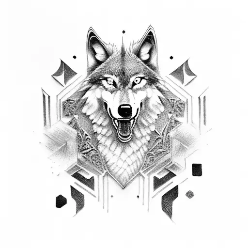 wolf teeth viking tattoo design idea