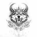 wolf teeth viking tattoo design idea