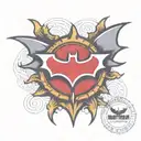 red Batman logo  tattoo design idea