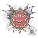 red Batman logo  tattoo design idea